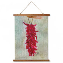 Waterverf Rood Chili Ristra New Mexico