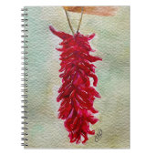 Waterverf Rood Chili Ristra New Mexico Notitieboek (Voorkant)