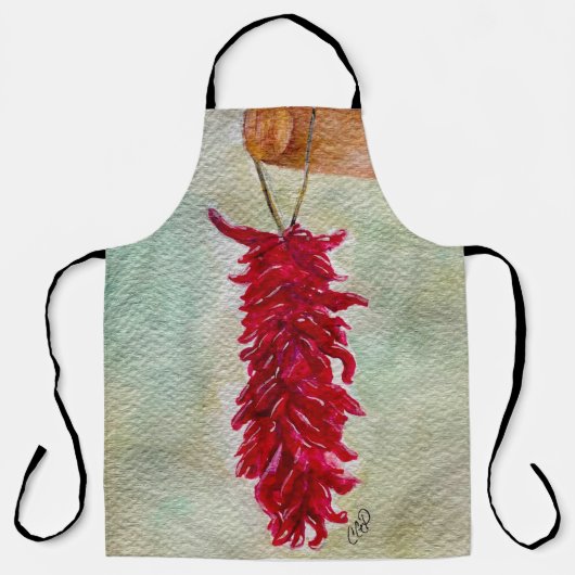 Waterverf Rood Chili Ristra New Mexico Schort (Voorkant)