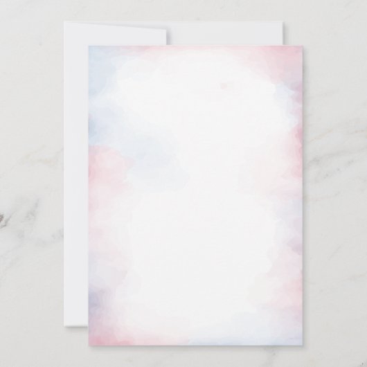 Waterverf Rood en Blauw Vierde Juli Feest Kaart (Achterkant)