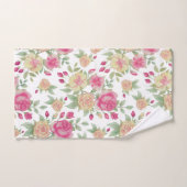 Waterverf  rood en geel rozen | bad handdoek (Handdoek)