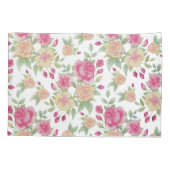 Waterverf  rood en geel rozen | kussensloop (Achterkant-Links)