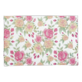 Waterverf  rood en geel rozen | kussensloop (Voorkant-Rechts)