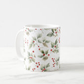  Waterverf Rood en Groen Botannisch Koffiemok (Voorkant links)