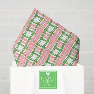 Waterverf Rood en Groen Whimsical Schotse ruit Tissuepapier