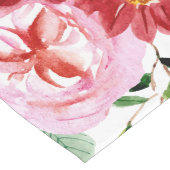 Waterverf Rood en Roze Bloemen Naadloos Patroon Lange Tafelloper (Hoek)