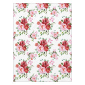 Waterverf Rood en Roze Bloemen Naadloos Patroon Tafelkleed (Voorkant)
