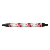 Waterverf Rood en Roze Bloemen Naadloos Patroon Zwarte Inkt Pen (Voorkant)