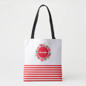 Waterverf Rood en Roze Cirkel Tote Bag (Voorkant)