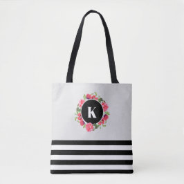 Waterverf Rood en Roze Cirkel Tote Bag