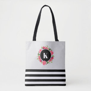 Waterverf Rood en Roze Cirkel Tote Bag