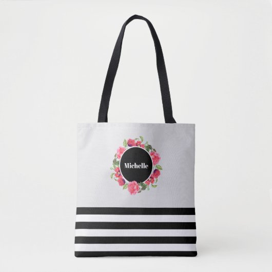 Waterverf Rood en Roze Cirkel Tote Bag (Voorkant)