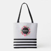 Waterverf Rood en Roze Cirkel Tote Bag (Achterkant)