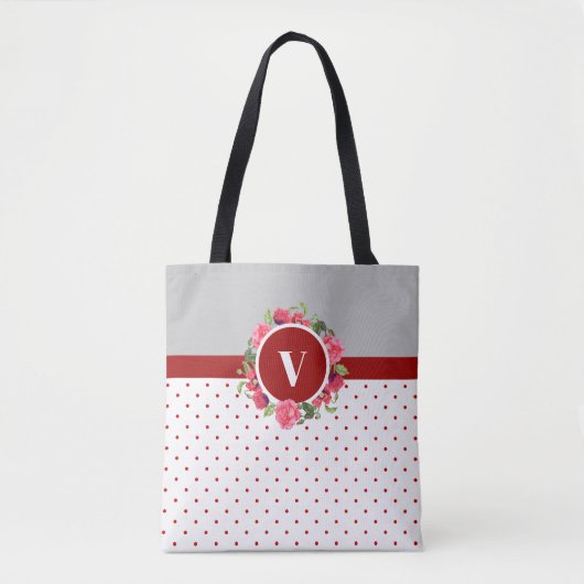 Waterverf Rood en Roze Cirkel Tote Bag (Voorkant)