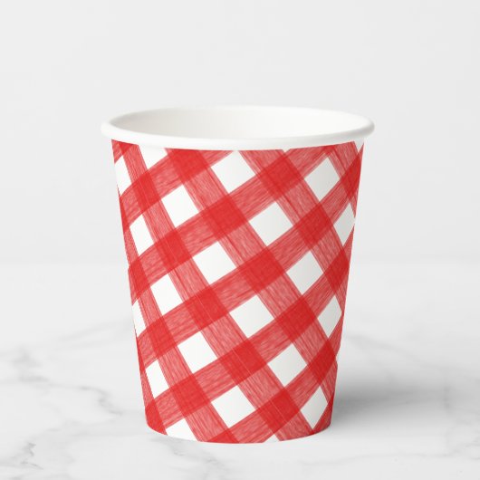 Waterverf Rood- en White Plays Paper Cup Papieren Bekers (Voorkant)