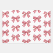 Waterverf Rood en Wit Gestreepte Boog Inpakpapier Vel (Voorkant 3)