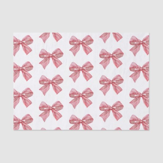 Waterverf Rood en Wit Gestreepte Boog Tissuepapier (Voorkant)