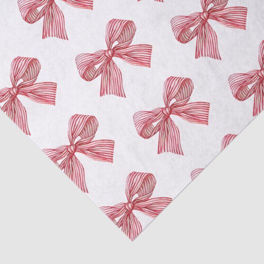 Waterverf Rood en Wit Gestreepte Boog Tissuepapier (Detail)