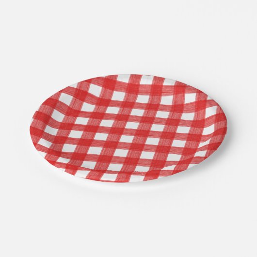 Waterverf Rood en wit speldenstang Papieren Bordje (Gekanteld)