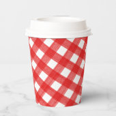 Waterverf Rood- en wittekettenbekertje met deksel Papieren Bekers (Achterkant)