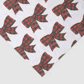 Waterverf Rood en Zwart Buffel Plaid Bow Tissuepapier (Detail)