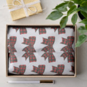 Waterverf Rood en Zwart Buffel Plaid Bow Tissuepapier (Geschenk)