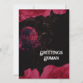 Waterverf Rood en Zwart Vlak Wenskaart Kaart (Voorkant)