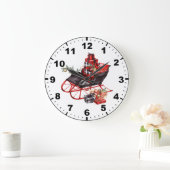 Waterverf Rood- en zwarte penselen voor kerstmis Grote Klok (Huis)