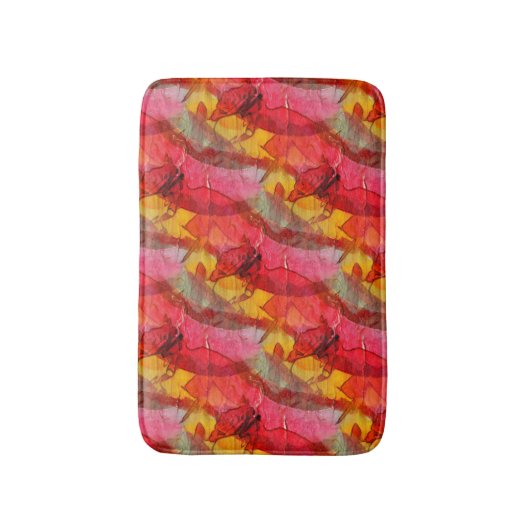 Waterverf rood geel badmat (Voorkant Verticaal)