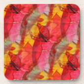 Waterverf rood geel bier onderzetter (Voorkant)