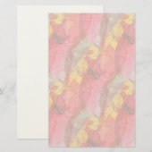 Waterverf rood geel briefpapier (Voorkant / Achterkant)