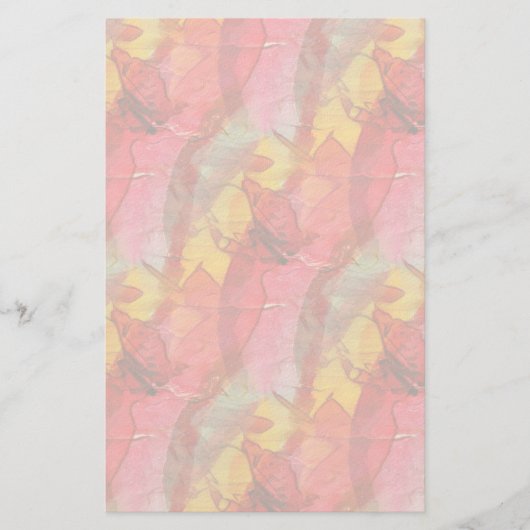 Waterverf rood geel briefpapier (Voorkant)