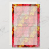 Waterverf rood geel briefpapier (Voorkant / Achterkant)