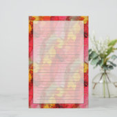 Waterverf rood geel briefpapier (Staand voorkant)