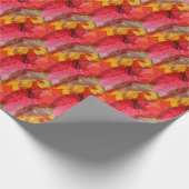 Waterverf rood geel cadeaupapier (Hoek)