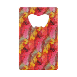 Waterverf rood geel creditkaart flessenopener