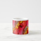 Waterverf rood geel espresso kop (Voorkant)