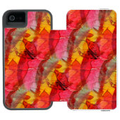 Waterverf rood geel incipio iPhone portemonnee hoesje (Agenda Open)