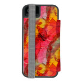 Waterverf rood geel incipio iPhone portemonnee hoesje (Agenda Achterkant)