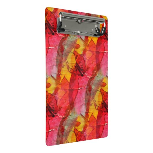 Waterverf rood geel mini klembord (Schuin)