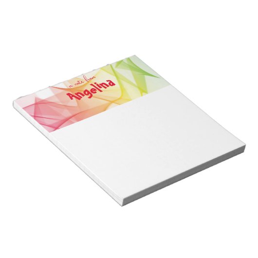 Waterverf rood geel splash letter notitieblok (Schuin)