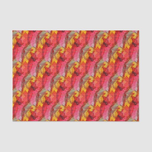 Waterverf rood geel tissuepapier (Voorkant)