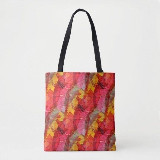 Waterverf rood geel tote bag (Voorkant)