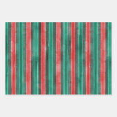 Waterverf rood groen geplakt feestpatroon inpakpapier vel (Voorkant 3)