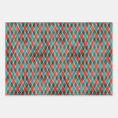 Waterverf rood groen geplakt feestpatroon inpakpapier vel (Voorkant 2)