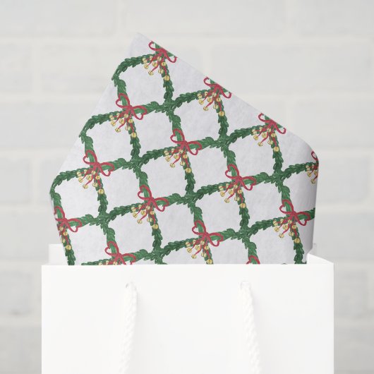 Waterverf Rood & Groen Kerstklokjes Kerstmis Tissuepapier (Cadeauzakje)