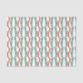 Waterverf Rood & Groen Kerstmis Garland Tissuepapier (Voorkant)