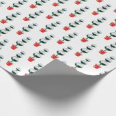 Waterverf Rood & Groen Kerstmis Topiary Cadeaupapier (Hoek)