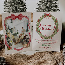 Waterverf rood groene boog krans foto kerst