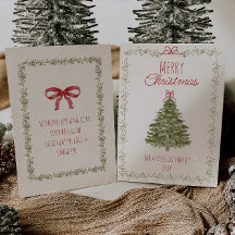 Waterverf rood groene kerstboom niet-foto